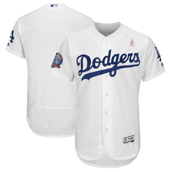 Men Los Angeles Dodgers Blank White Mothers Edition MLB Jerseys